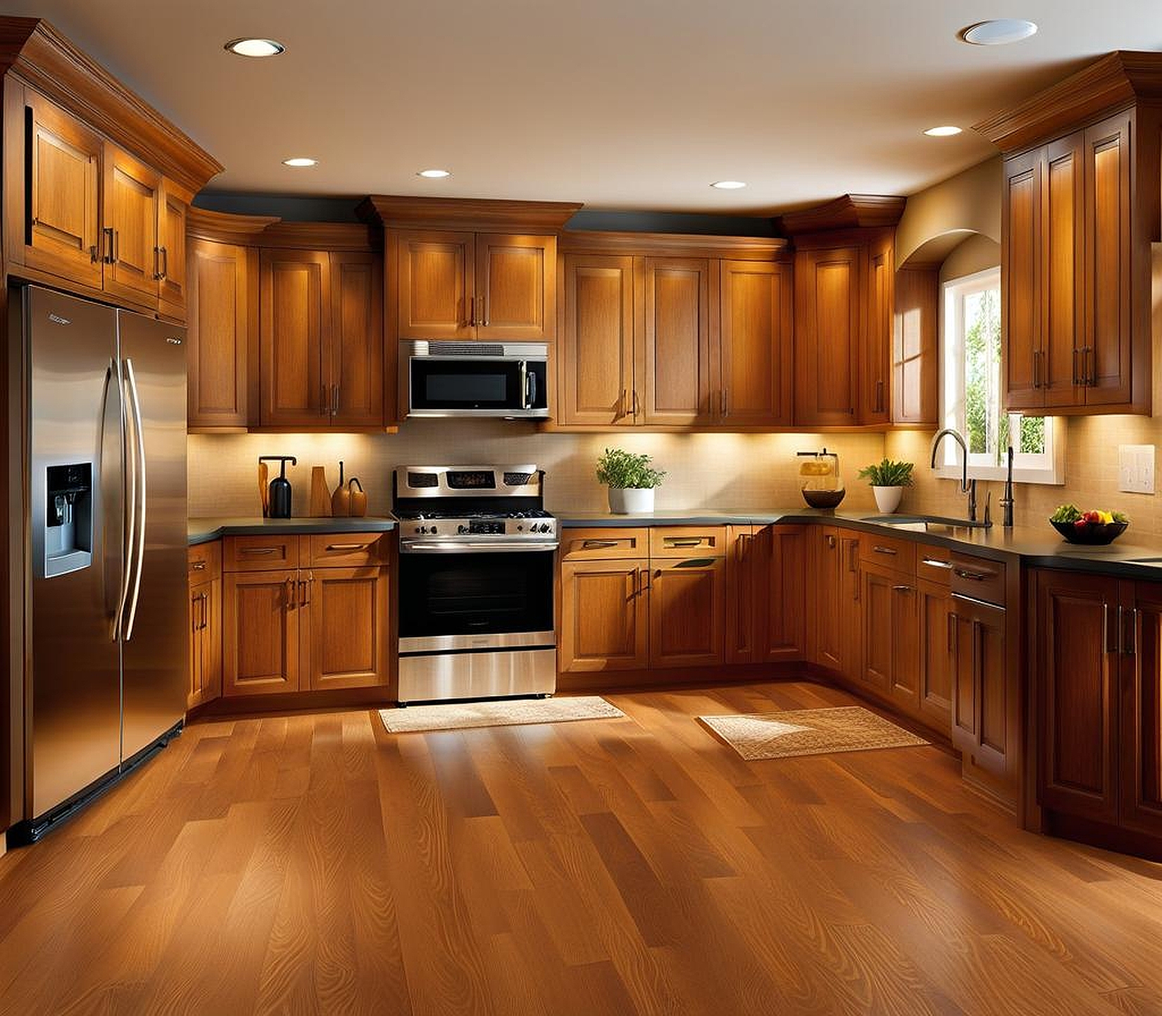 what flooring goes with oak cabinets