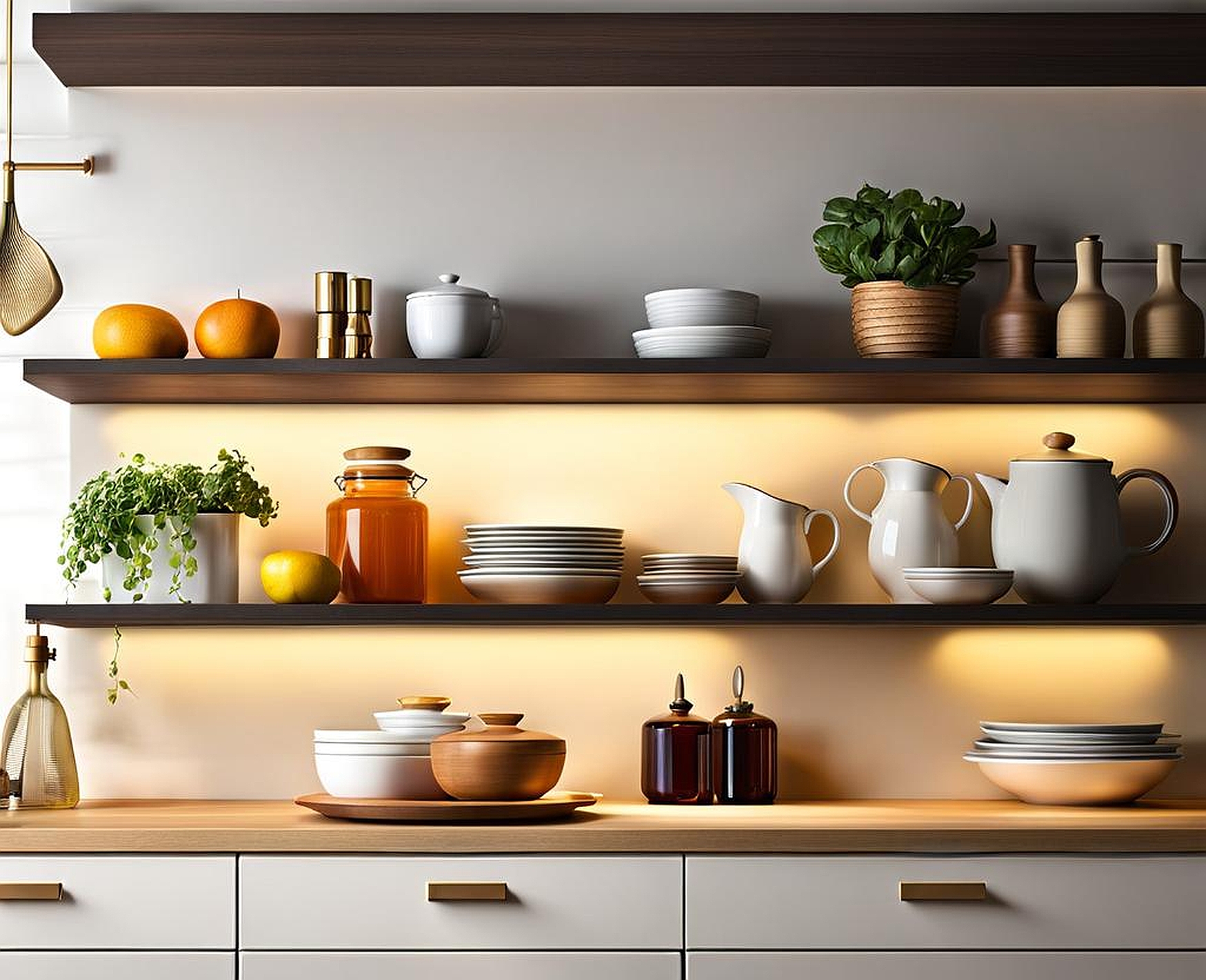 what to put on kitchen shelves